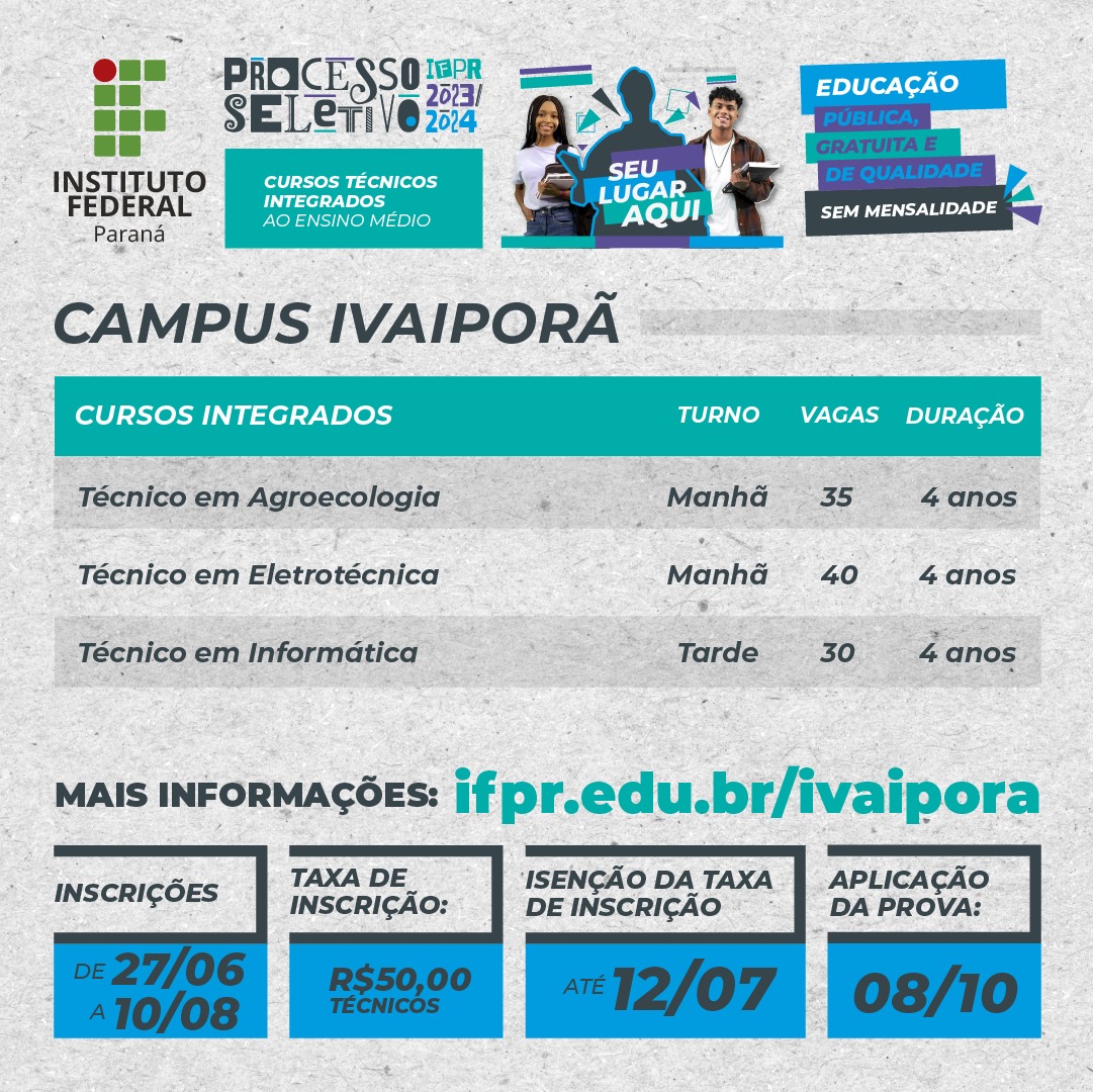 IFPR está com inscrições abertas para interessados em jogar e