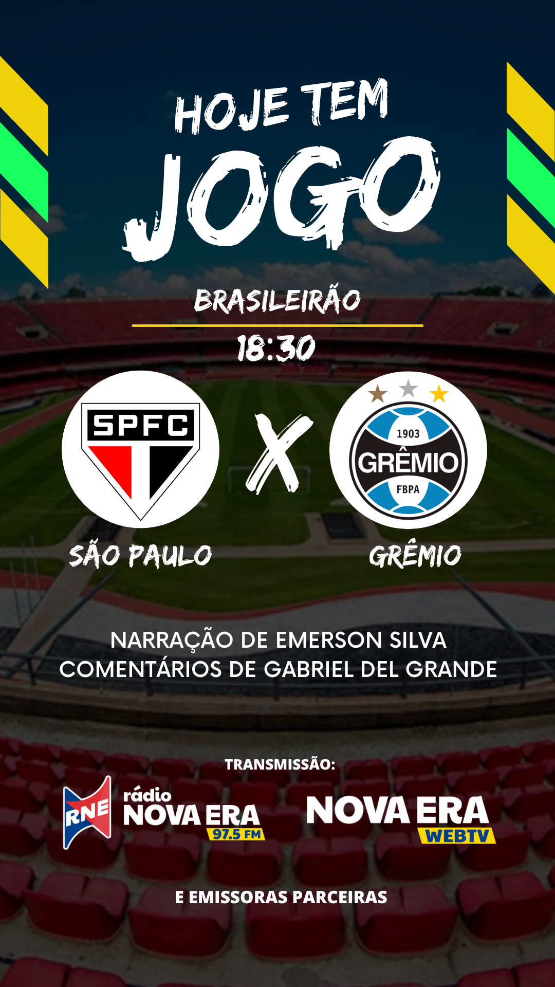 OUÇA AGORA: São Paulo x Grêmio pelo Brasileirão