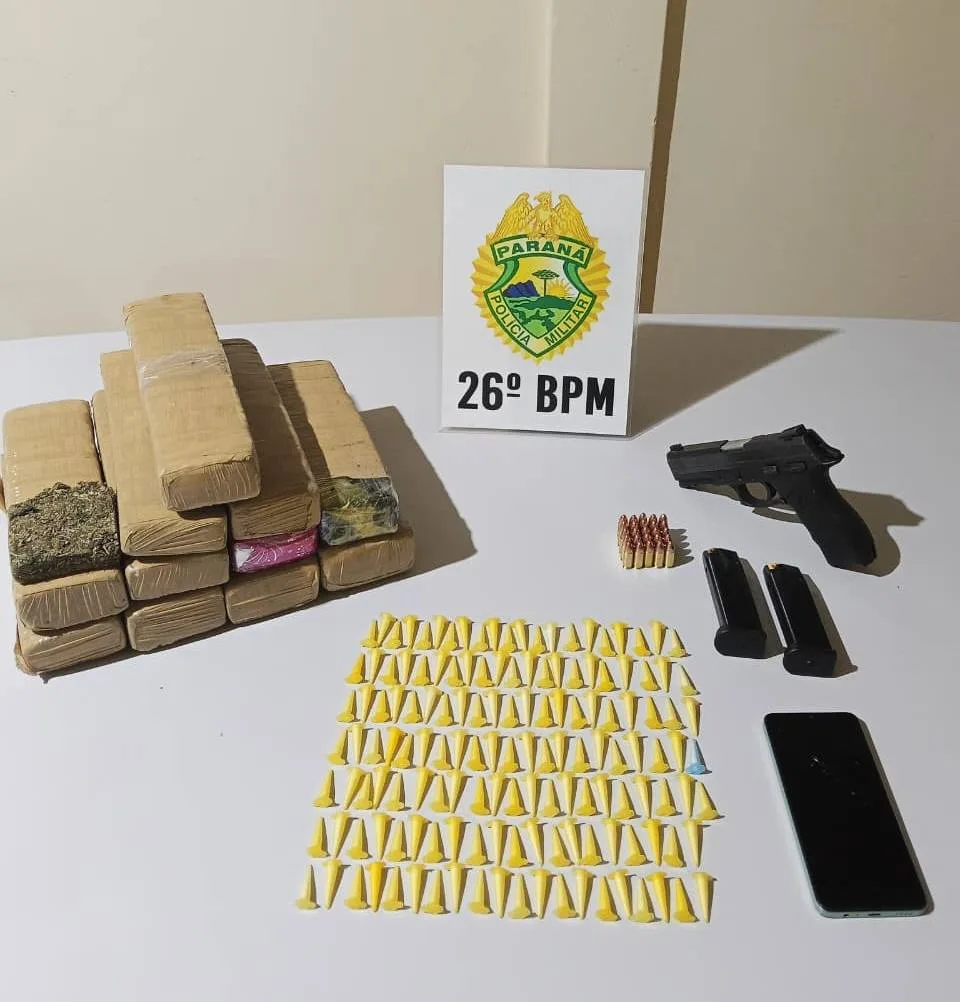 Adolescente apreendido com pistola e drogas em Reserva