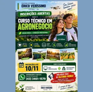 Faxinal abre inscrições para Técnico em Agronegócio